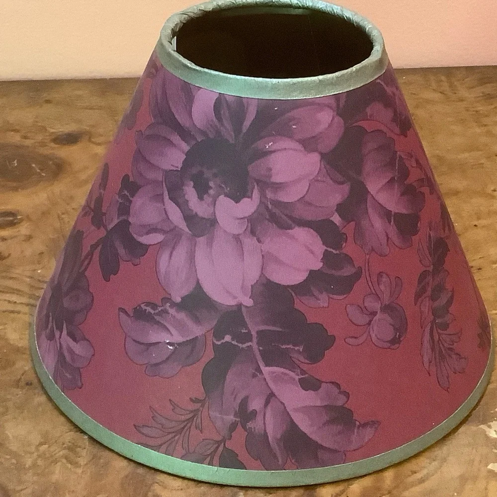 Laura Ashley Floral Small Clip-on Lampshades 4.75 High X 6.5 Bottom X 2.5 Read
